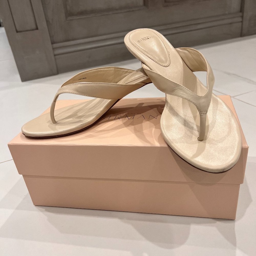 Alexandre Birman Kitten Heel Sandals Eggshell Sz 9